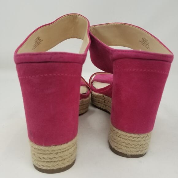 Jessica Simpson New Pink Suede Leather Wedges NWT Size 10 - Picture 7 of 10